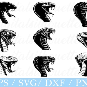 Snake Head Svg, Snake Head Silhouette, Snake Vector, Dxf, Png