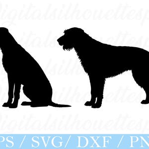 Irish Wolfhound Dog Svg, Irish Wolfhound Dog Silhouette, Dxf, Png