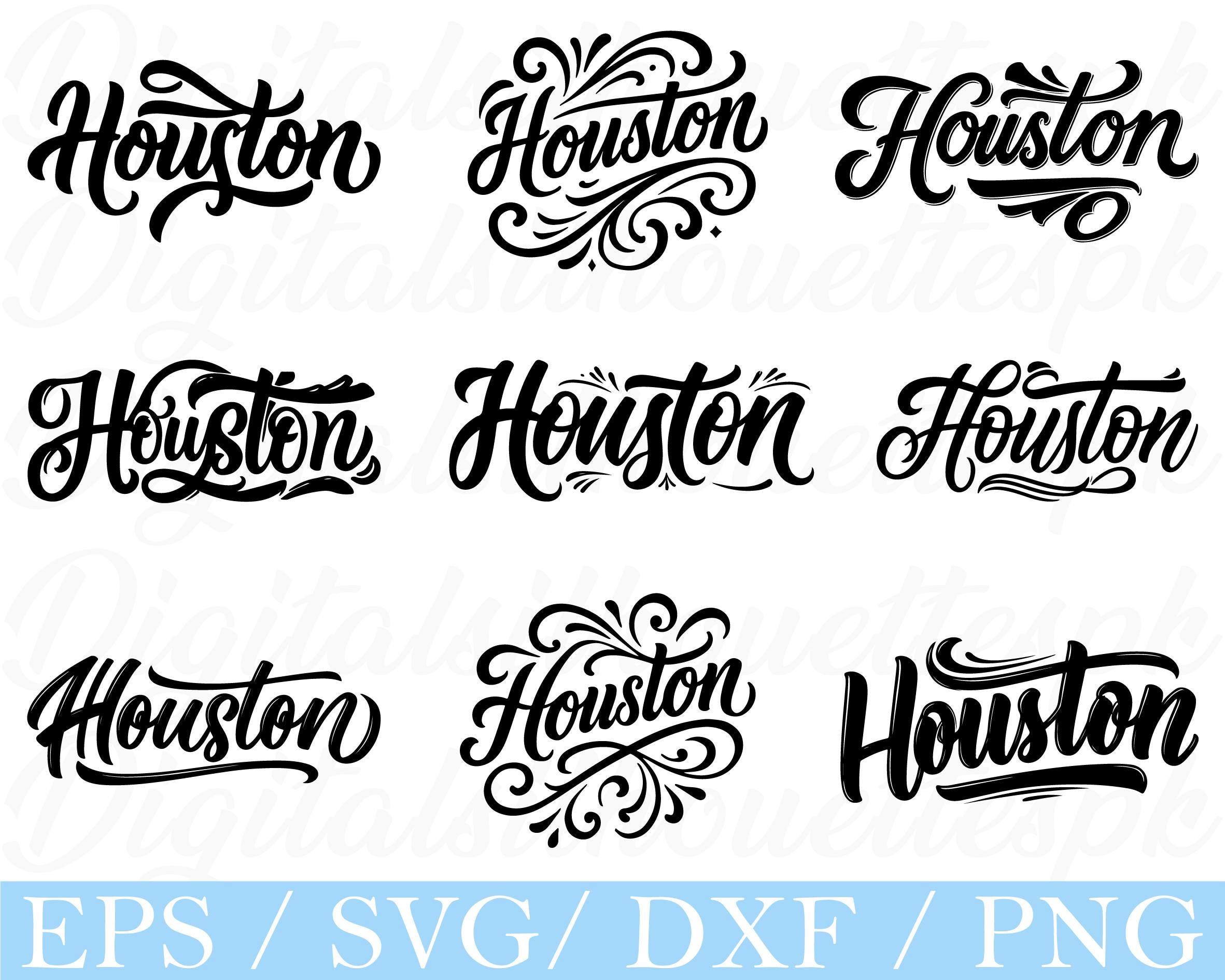 Houston Typography Svg, Houston Text Silhouette, Dxf, Png - Etsy