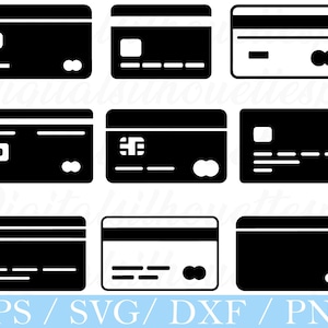 Credit Card Template Svg, Credit Card Template Silhouette, Dxf, Png