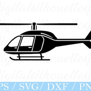 Helicopter Svg, Helicopter Silhouette, Helicopter Cut File, Dxf, Png