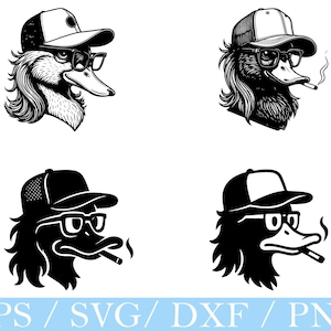 Mallard Duck Mullet Trucking Hat Svg Dxf, Png