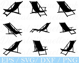 Beach Chairs Svg, Beach Chairs Silhouette, Dxf, Png