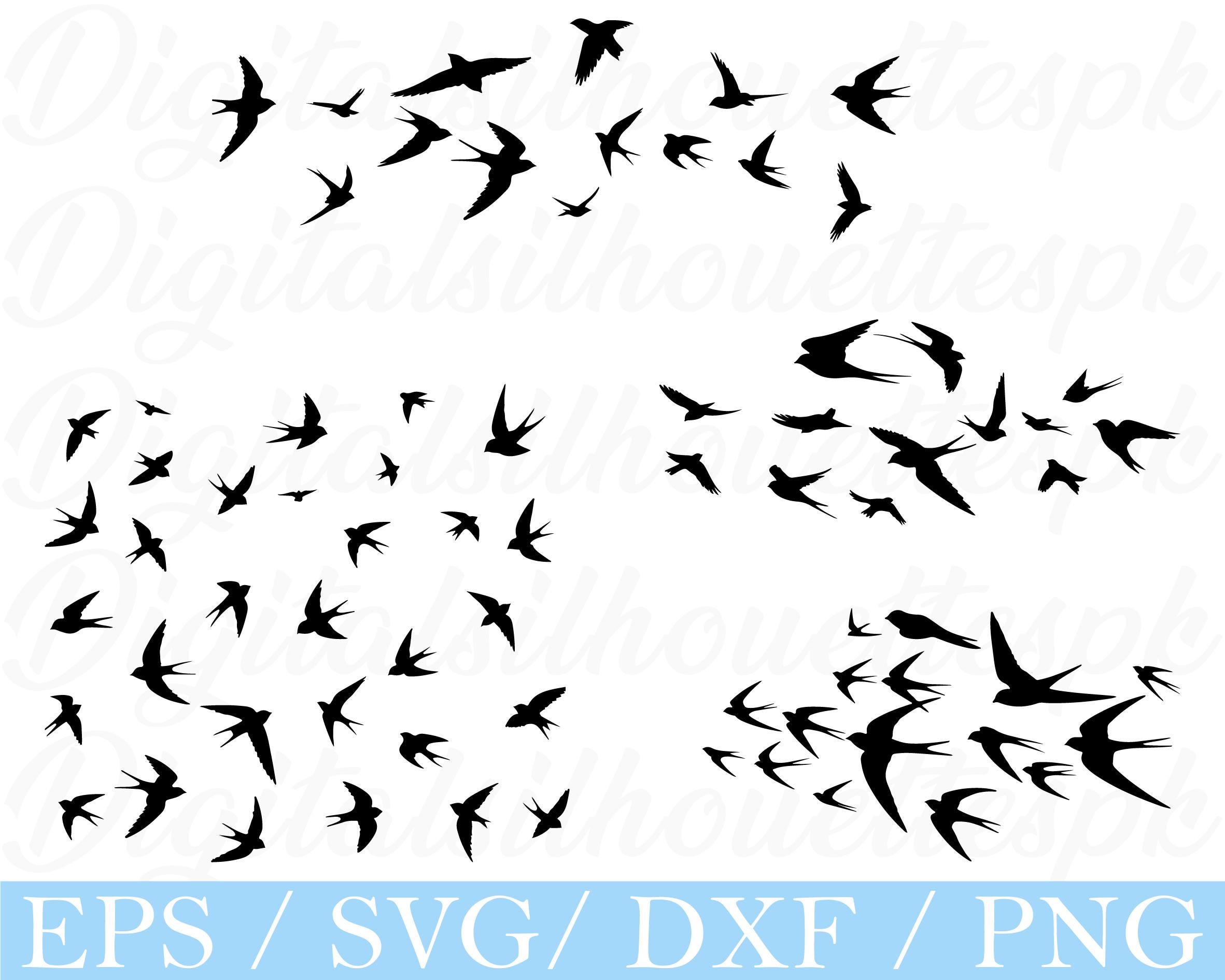 ツバメの群れ SVG、ツバメのシルエット、DXF、PNG - Etsy 日本