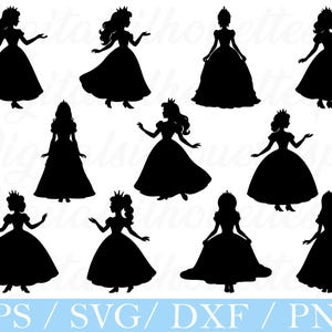 Princess Svg, Princess Mandala Silhouette, Dxf, Png
