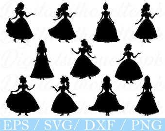 Princess Svg, Princess Mandala Silhouette, Dxf, Png