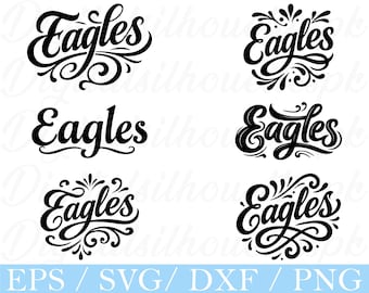 Typografia orłów Svg, sylwetka orłów, DXF, PNG
