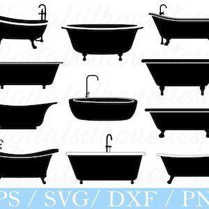 Badkars-svg, badkarssilhuett, dxf, png