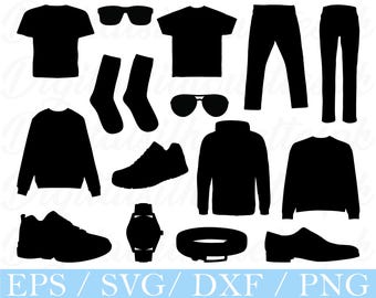 Herenkleding Svg, kleding silhouet, dxf, png