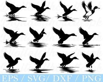 Flying Mallard Duck SVG: Silhouette Vector Graphics (Digital Download)
