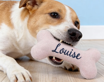 Jouet en os personnalisé pour animal de compagnie, jouet pour chien brodé personnalisé, cadeau pour propriétaire d'animal de compagnie, cadeau pour maman de chien, cadeau pour nouveau chiot,