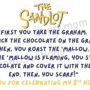 Sandlot S’mores Direction Label