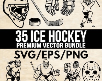 Ice Hockey SVG EPS PNG Bundle - Goalie Defense Left Wing Right Wing | Digital Download for Cricut, Silhouette, Crafting, Print on Demand