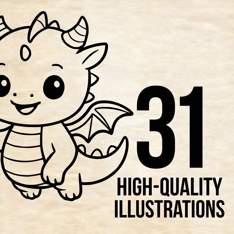 31 Cute Baby Dragon SVG PNG EPS Bundle | Fantasy Clipart | Cricut ...
