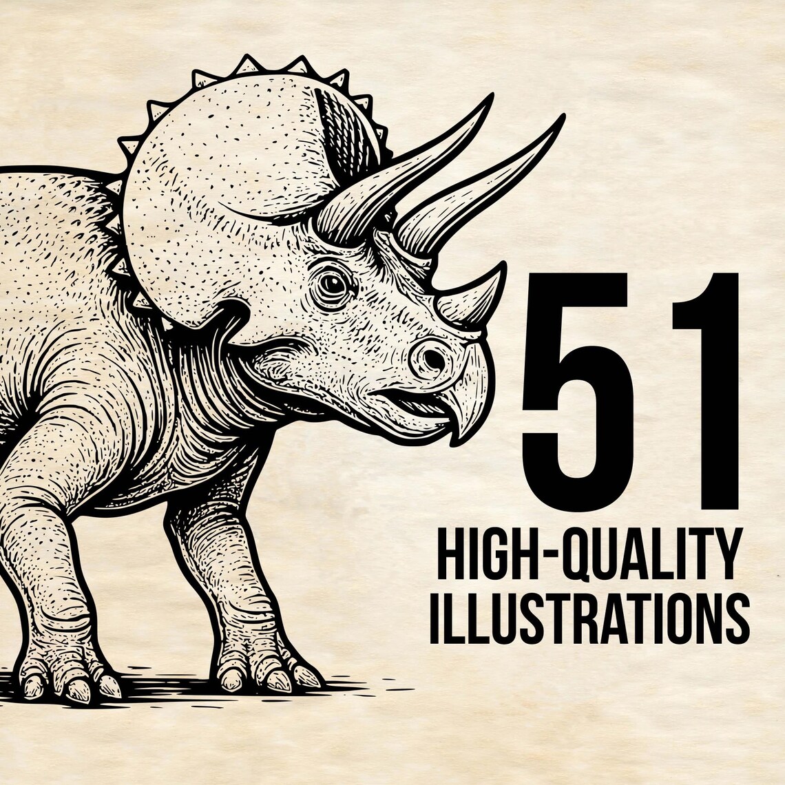 Dinosaurs SVG EPS & PNG Bundle | Black and White Jurassic Clipart ...