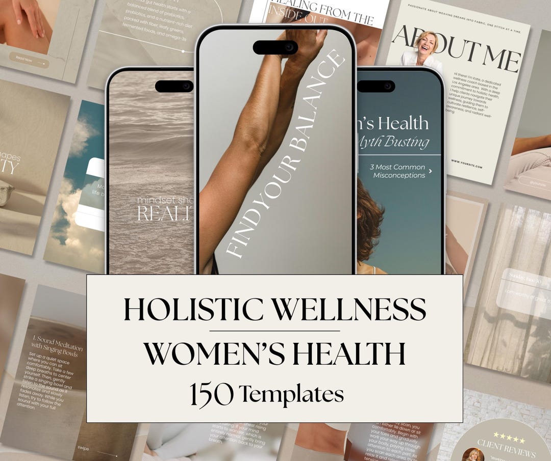 Wellness Instagram Templates | 150 Luxury Health Posts, Canva Editable ...