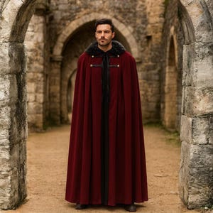 Medieval Knight Halloween Hooded Cloak |Historical Fantasy Warrior Cape | Viking LARP Pirate Costume | Steampunk  Renaissance Ranger Cosplay