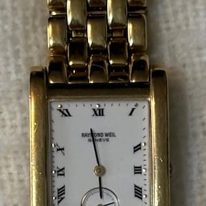 RAYMOND WEIL 9826 Mens Quartz Bracelet Watch 18k Gold Electro plated 10M