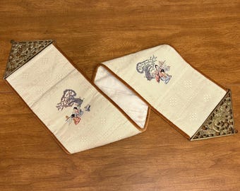 Vintage Embroidered Asian Bell Pull