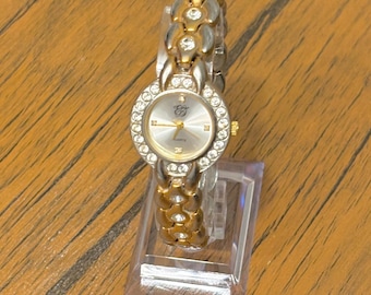 Vintage Elizabeth Taylor Brand Quartz Fashion Watch with Rhinestone Accents & New Battery