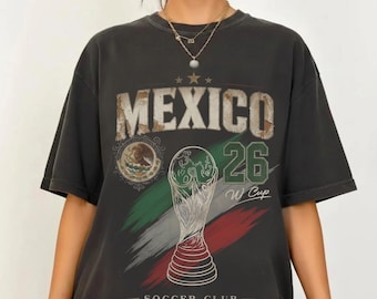 Camiseta de la Copa México 26, camiseta vintage de fútbol con la bandera mexicana, regalo para aficionados al fútbol mexicano, camiseta retro del club de fútbol mexicano, camiseta unisex de México
