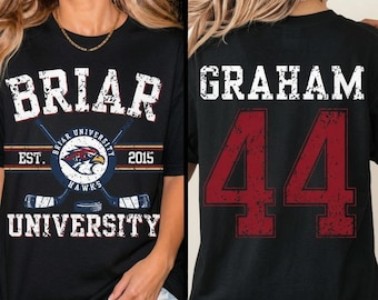 Briar U Hockey Vintage Shirt Off-Campus Garrett Graham 44 University T-Shirt College Tee Custom Game Shirt Romance Novel Gift Hawk Mascot