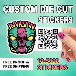 Custom QR Code Stickers | Scannable Vinyl Decals | Promote Your Business, Menu, Website | Waterproof for Indoor & Outdoor