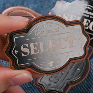 Aangepaste metalen patches | Aangepaste logotags | Metalen patches emblemen | Voor jassen, tassen, hoeden | Gepersonaliseerde naamplaat | Vintage stijl