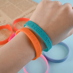 Debossed Silcone Bracelet for Men, Personalized Custom Text, Wristband for Him, Anniversary Gift Idea