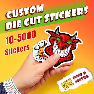 Adesivi fustellati personalizzati / Adesivi con nome personalizzato / Decalcomanie in vinile fustellate impermeabili per laptop, bottiglie d'acqua, marchi aziendali