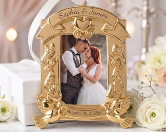 Personalized Wedding Photo Ornament, Custom Picture Ornament, Couple Ornament, Couples Gifts, Unique Ornament, Keepsake Ornament