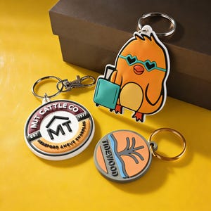 Custom PVC Rubber Keychain, Personalized Logo Keyring, Durable & Waterproof, Bulk Team Gift for Business and Events