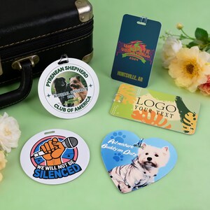 Etichette personalizzate per bagagli, etichette resistenti per sacchetti di plastica, accessori da viaggio, etichette per zaini