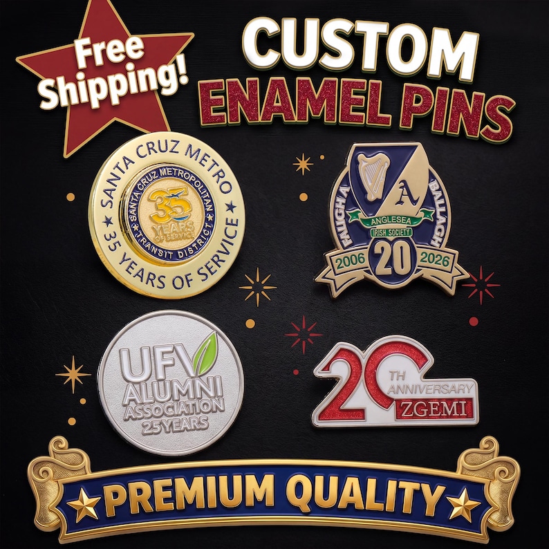 Custom Years of Service Pins, Custom Soft Enamel Pins: Personalized ...