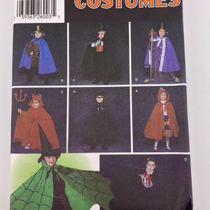 Child Cape Costume Pattern Simplicity 5927 Halloween Wizard Vampire King Uncut FF