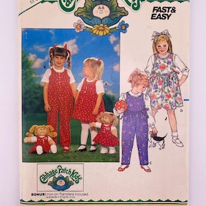 Moldes de costura vintage da Butterick para bonecas Cabbage Patch Kids • Escolha seu molde • Todos os moldes não cortados (FF) • Roupas de boneca com peças combinando para crianças