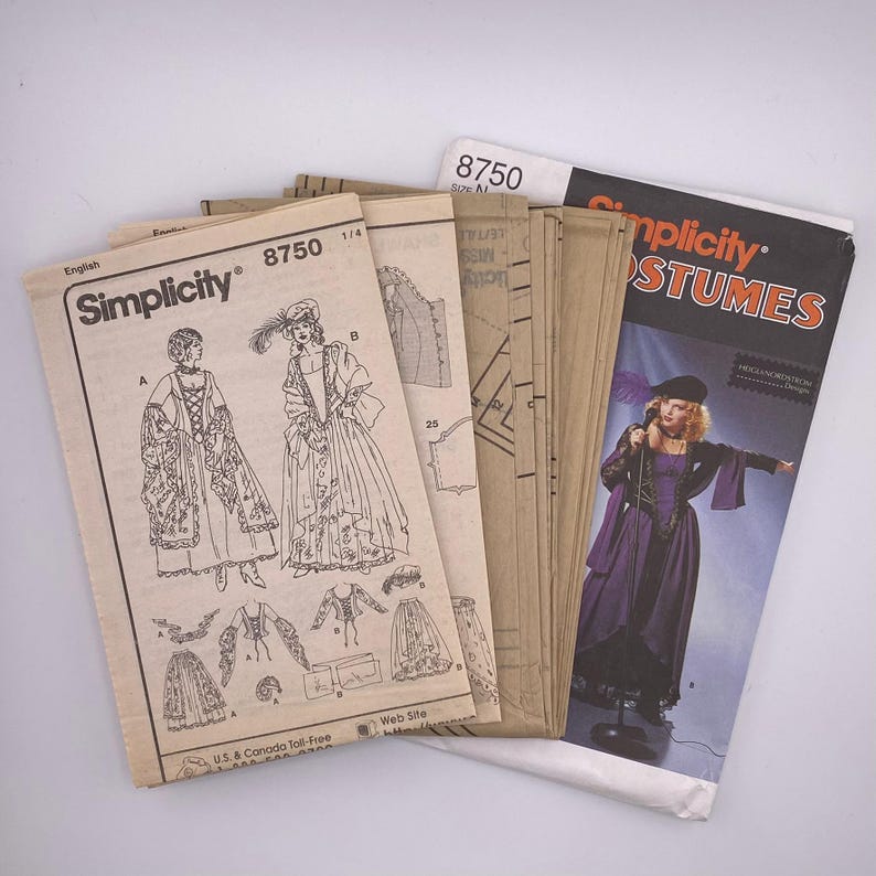 Gothic Vampire Costume, Vintage Sewing Pattern Simplicity 8750 Misses ...
