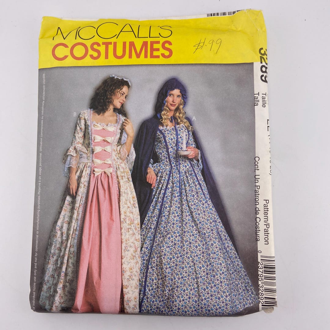 Colonial Dress Sewing Pattern Mccalls 3289 Costume Revolutionary War ...
