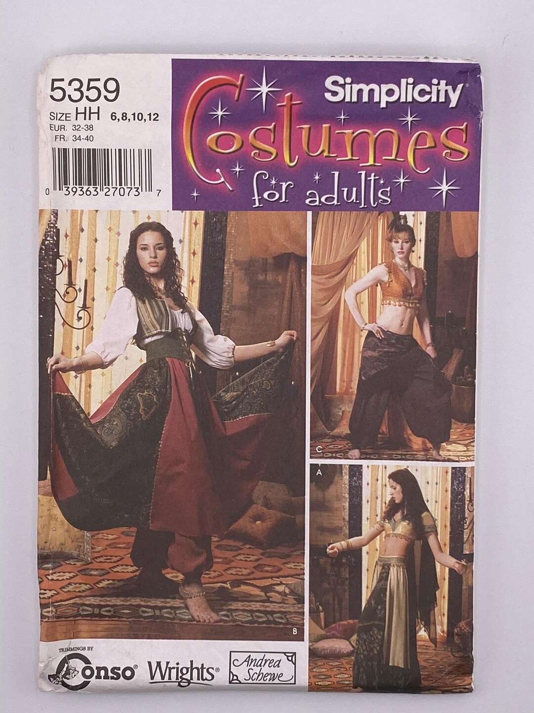 Ren Faire Costume Sewing Pattern Vintage Simplicity 5359 Andrea Schewe ...