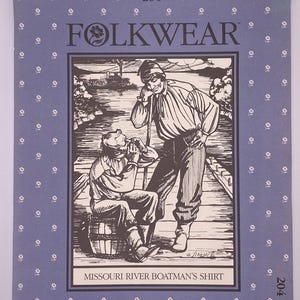 Folkwear 204 Missouri River Boatman's Shirt Pattern - Uncut (FF) Vintage Sewing Pattern - Mark Twain Inspired Cosplay - Civil War Era