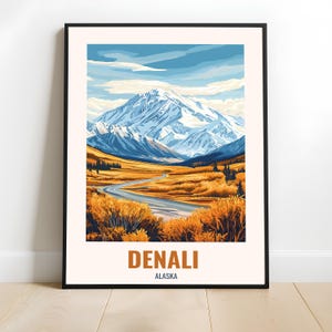 Denali reizen print kunst aan de muur, Alaska Denali National Park poster, toendra Road berg decor, wandelaars cadeau, Alaska kunstliefhebbers, Mt landschap