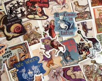 Dark Ages Medieval Stickers: Mixed Pack - Matte Finish Stickers, Vinyl VSCO Die-Cut, Bulk Pack