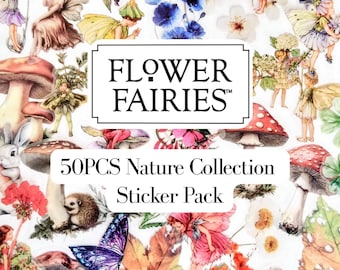 Flower Fairies & Nature Collection - 50PCS Mixed PET Sticker Pack: Scrapbook Journaling, Waterproof, Pre-Cut, Die Cut