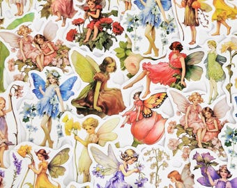 Forest Flower Fairy Stickers: 20PCS Pack, Waterproof, Matte Finish, Vinyl VSCO Pre-Cut, Die Cut