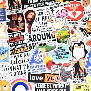 Sarcastic Funny Snarky Humour: 25Pcs Mixed Pack - Matte Finish Stickers, Waterproof, Vinyl VSCO, Die Cut, Bulk Pack