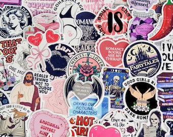 SMUT Dark Romance Stickers: 25Pcs Mixed Pack - Gloss/Holo Finish, Waterproof Vinyl VSCO, Die Cut, Bulk Pack