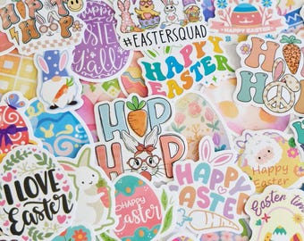Happy Easter: 25Pcs Mixed pack - Gloss Finish, Waterproof Vinyl VSCO, Die Cut, Bulk Pack