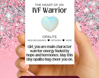 Custom IVF Support Gift: "The Heart of an IVF Warrior" | Opalite Pocket Hug | TTC Encouragement Keepsake