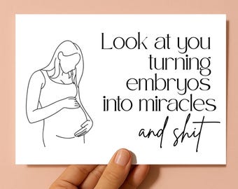 Pregnancy Congrats Card: Embryos to Miracles | For IVF Mom to Be (7x5)