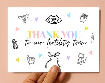 Fertility Team Thank You Card: For OBGYN, Doctor, Nurse, Embryologist | IVF & IUI (7x5)